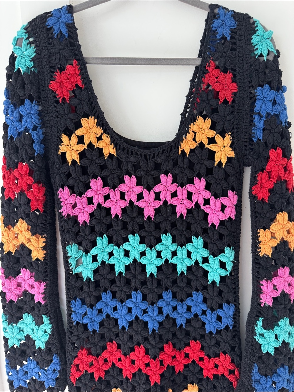 Alex Of Bohemia Crochet Knit Multicolor Dress Size S - Picture 6 of 14